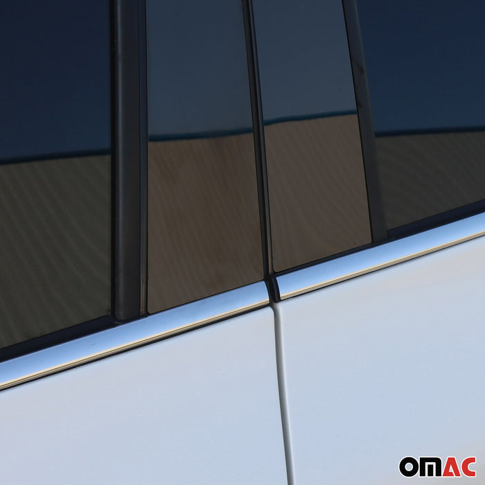 Window B Pillar Posts Door Trim Cover for Toyota RAV4 2013-2018 Steel Dark 4x