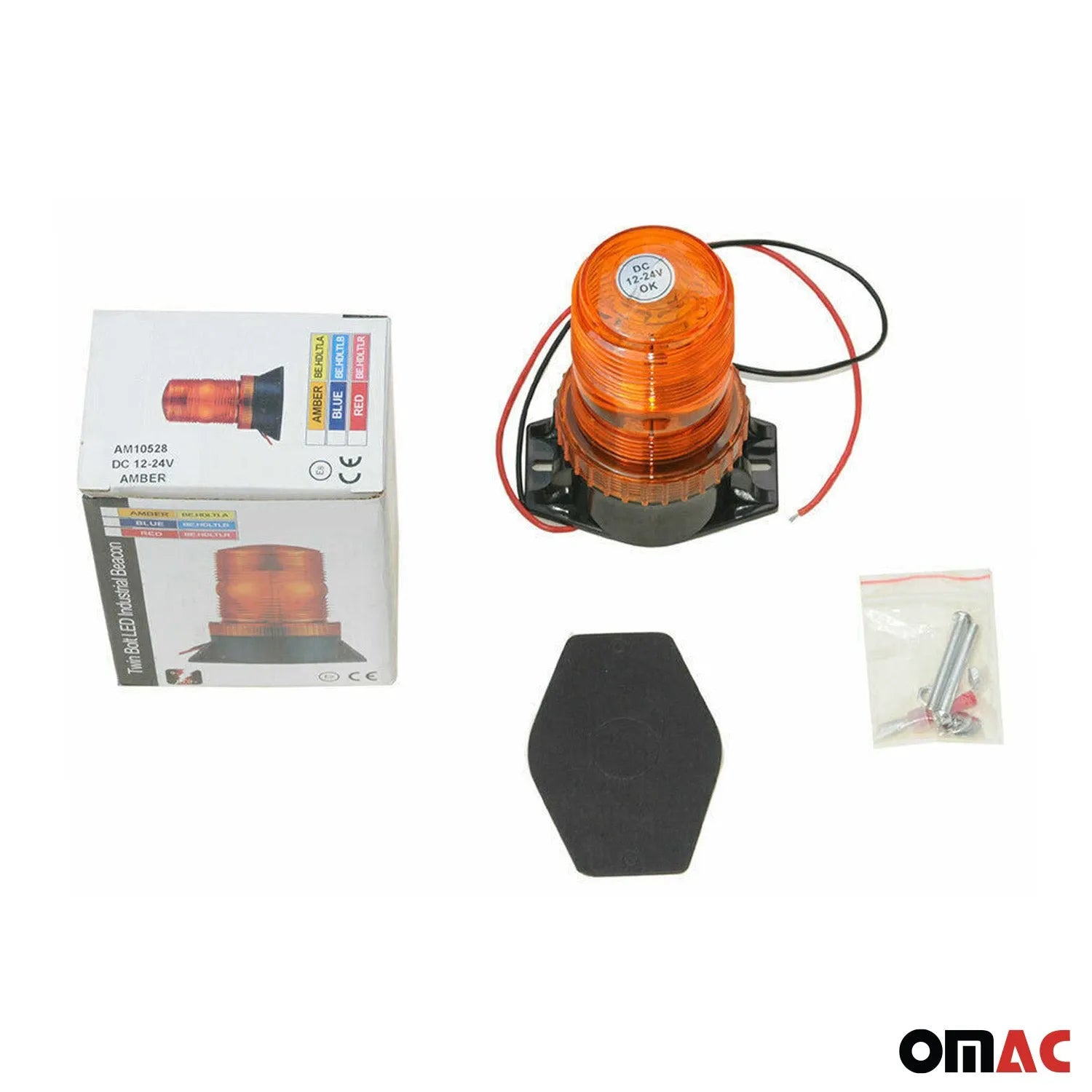 12V LED Warning Light Emergency Flashing Light Amber Color – OMAC USA