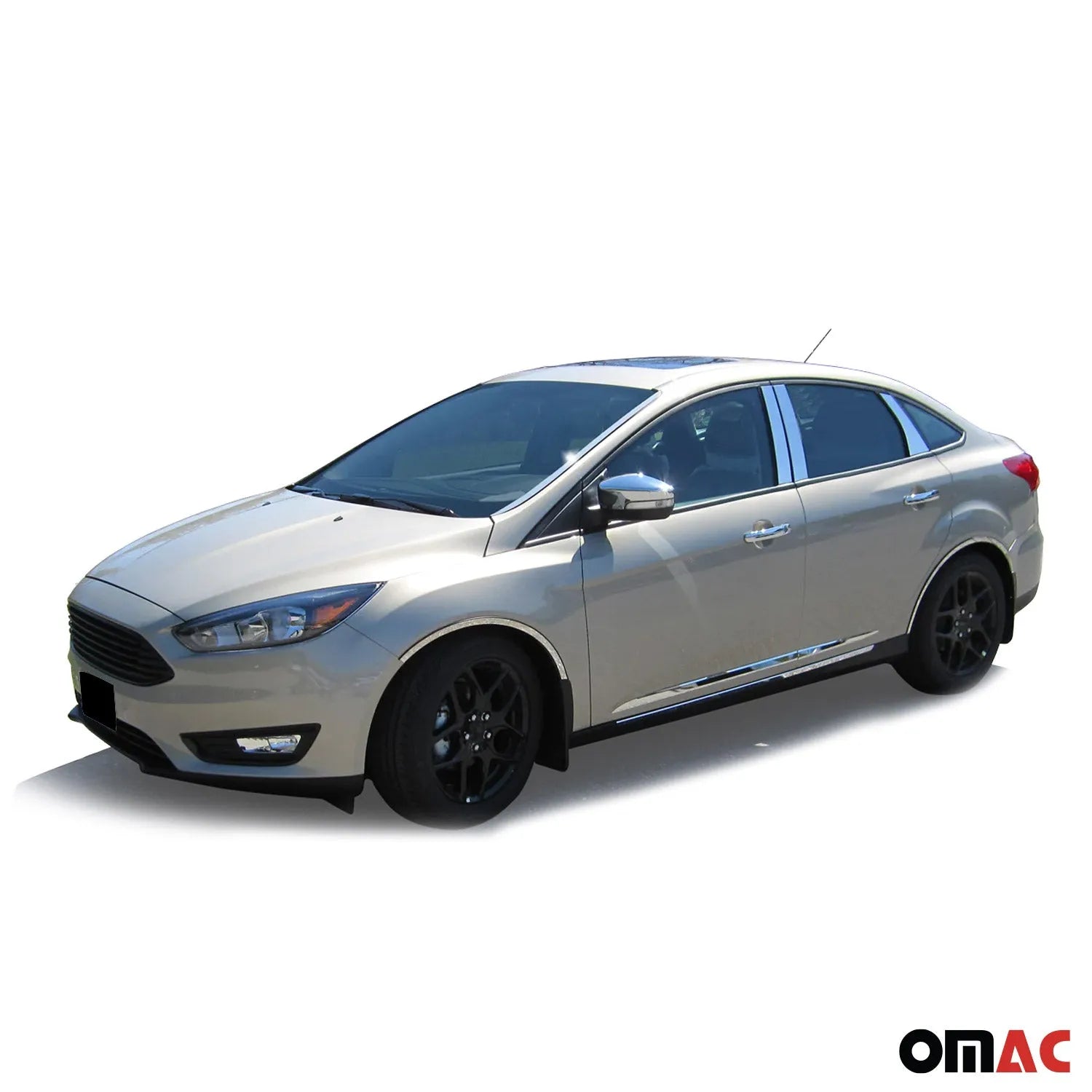 2015-2018 Ford Focus Rear Bumper Accent 1Pc Stainless Steel Silver