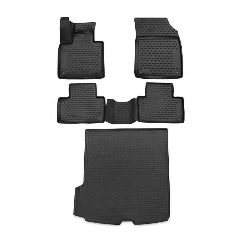 2016-2024 Volvo XC90 Floor Mats & Cargo Liner Full Set All Weather Black