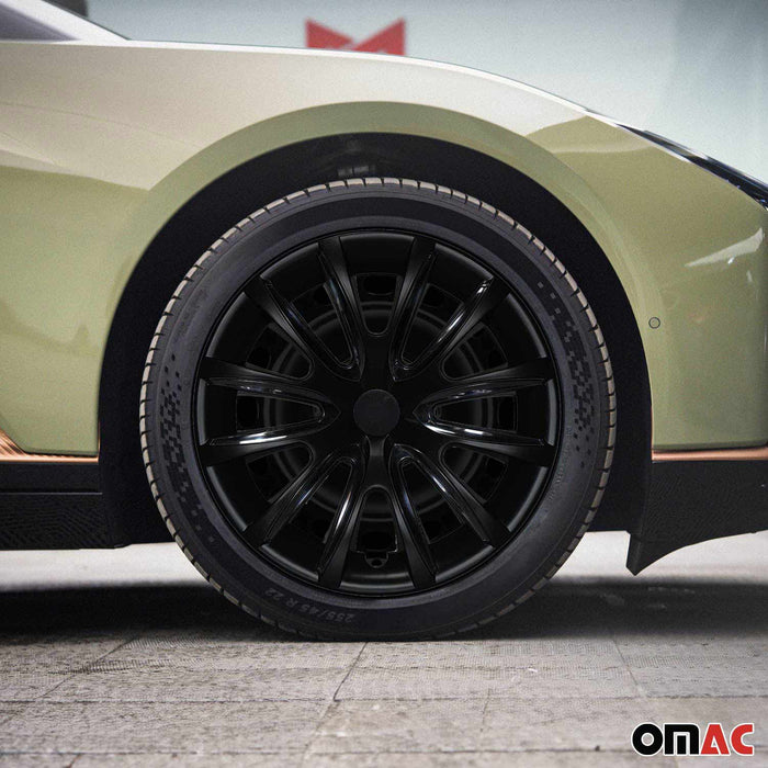 15" Wheel Covers Hubcaps for Toyota Corolla Black Matt Matte