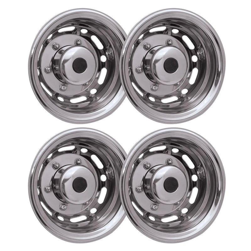 Ford E-Series 16" Dual Wheel Simulator Hubcaps Chrome Silver Gloss 2Pcs