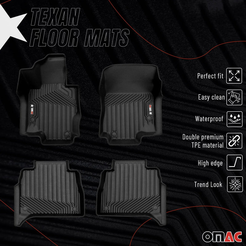 2020-2024 Mercedes GLE Class W167 Premium Floor Mats Liners First and Second Row Set Black