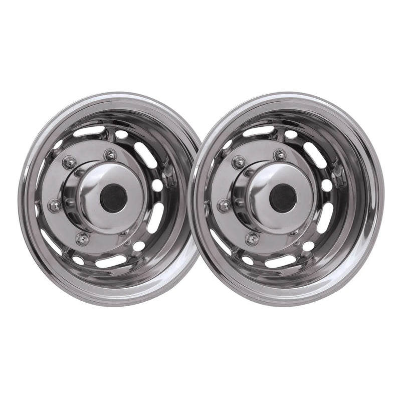 Ford E-Series Wheel Simulator Hubcaps Rear Chrome Silver Steel