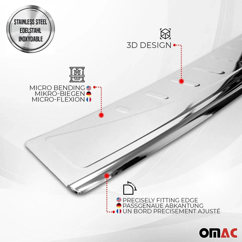 Rear Bumper Sill Cover Protector Guard for Nissan Juke 2011-2014 Steel Silver - OMAC USA