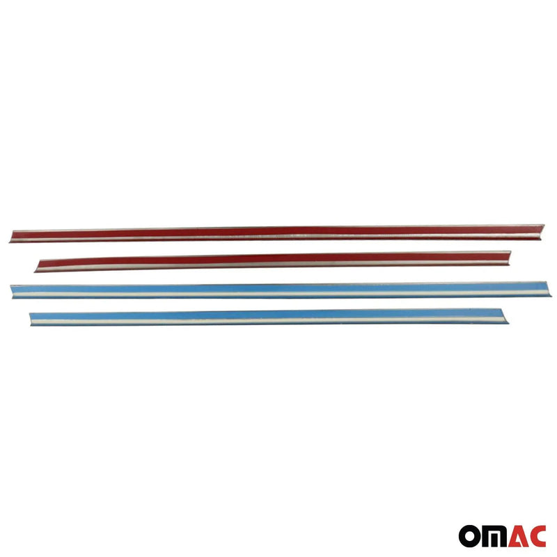 Window Molding Trim Streamer for Fiat 500X 2016-2023 Stainless Steel Silver 4Pcs - OMAC USA