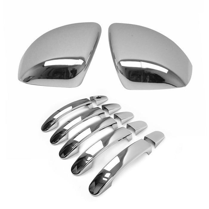 Mirror Cover Caps & Door Handle Chrome Set for Ford Transit Connect 2014-2019