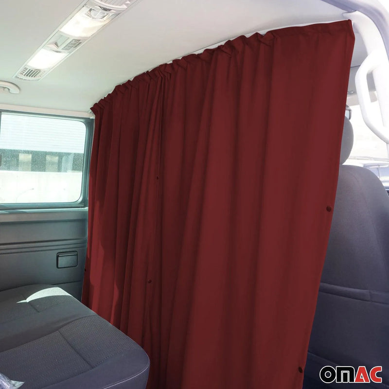 Ford Transit Cabin Divider Curtain Privacy Curtains Red 2 Curtains