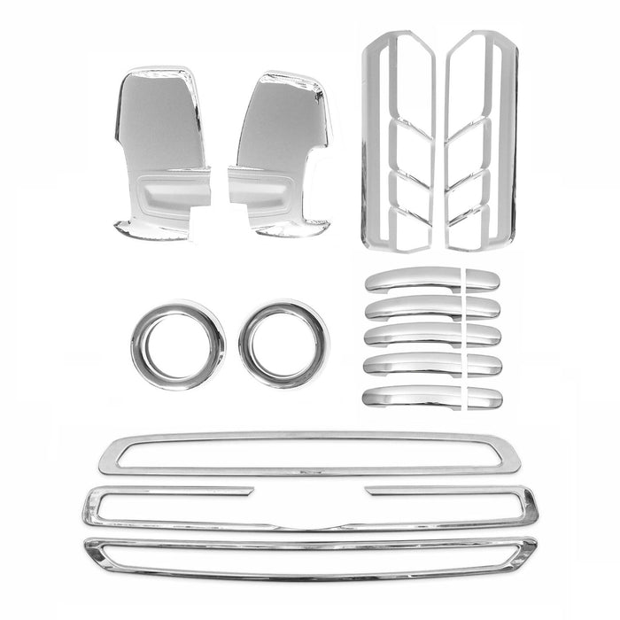 Mirror Cover Caps & Door Handle Chrome Set for Ford Transit 2015-2020