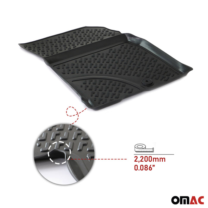 OMAC Floor Mats Liner for Hyundai Kona 2018-2023 Black TPE Waterproof 4 Pcs