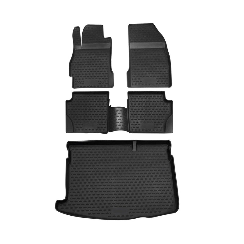 2011-2014 Mazda 2 Floor Mats & Cargo Liner Full Set All Weather Black