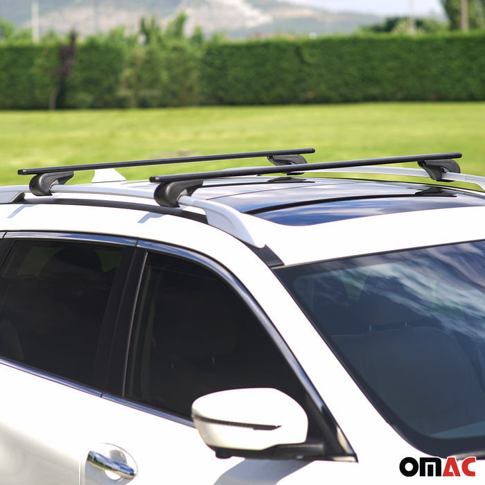Roof Racks Cross Bars Carrier Durable for Jeep Compass 2017-2024 Black 2Pcs