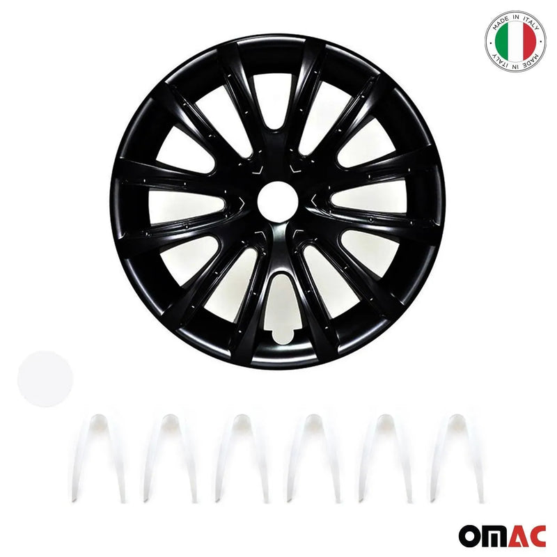 14" Wheel Covers Hubcaps for Ford Black White Gloss - OMAC USA