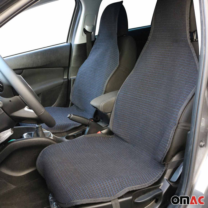 Antiperspirant Front Seat Cover Pads for Chrysler Black Dark Blue 2 Pcs