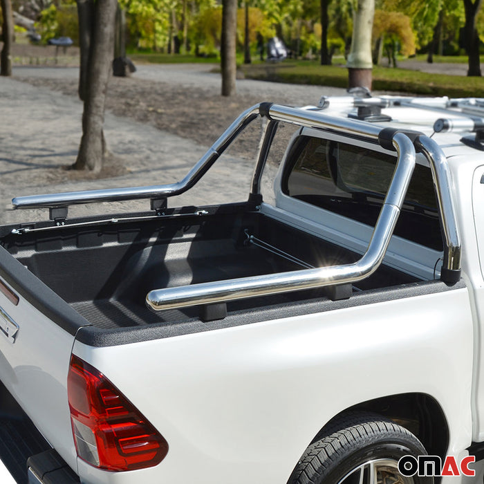 Sport Bar Truck Bed Chase Roll Bar for Nissan Frontier 2005-2021 Steel Silver