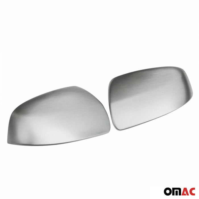 Side Mirror Cover Caps Fits Smart ForTwo 2007-2015 Brushed Steel Silver 2 Pcs