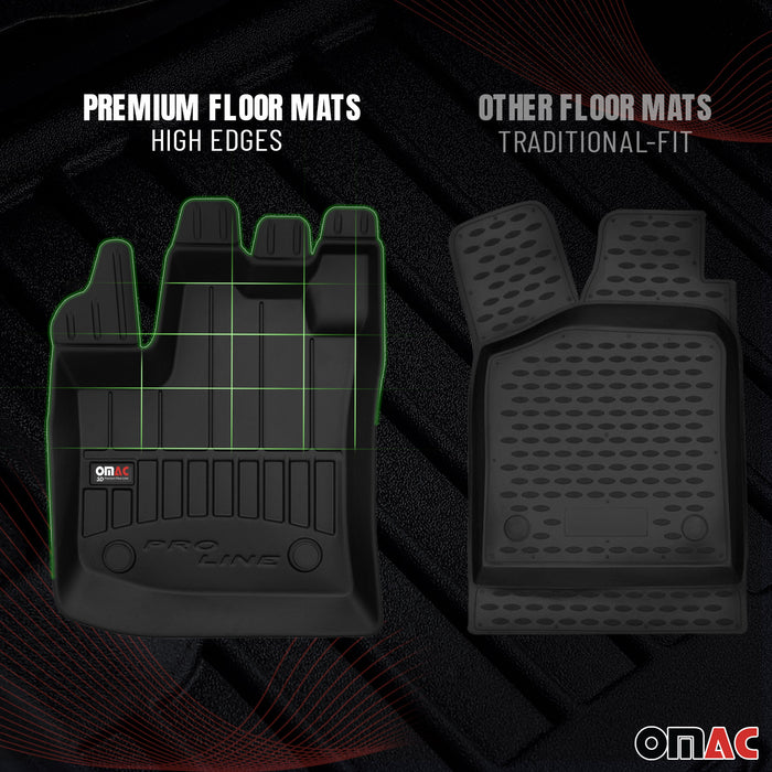 OMAC Premium Floor Mats for for Ford Transit 2007-2014 TPE Rubber Black 1Pc