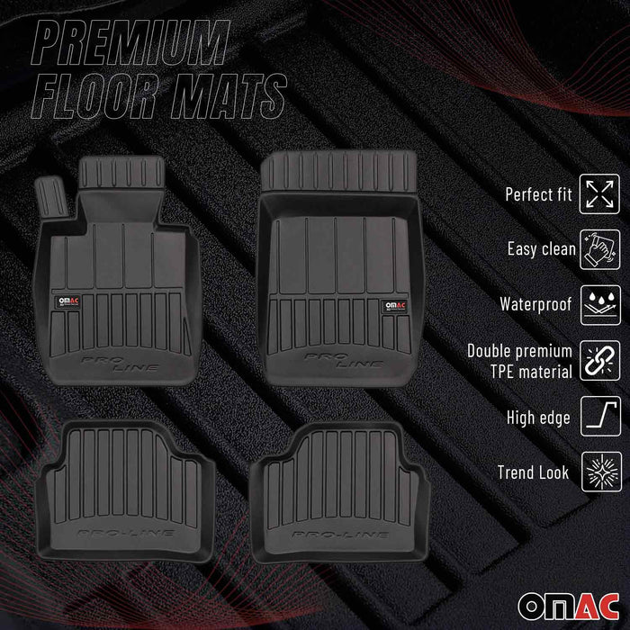 OMAC Premium Floor Mats for for BMW 3 Series E91 Wagon 2005-2012 TPE Black 4x