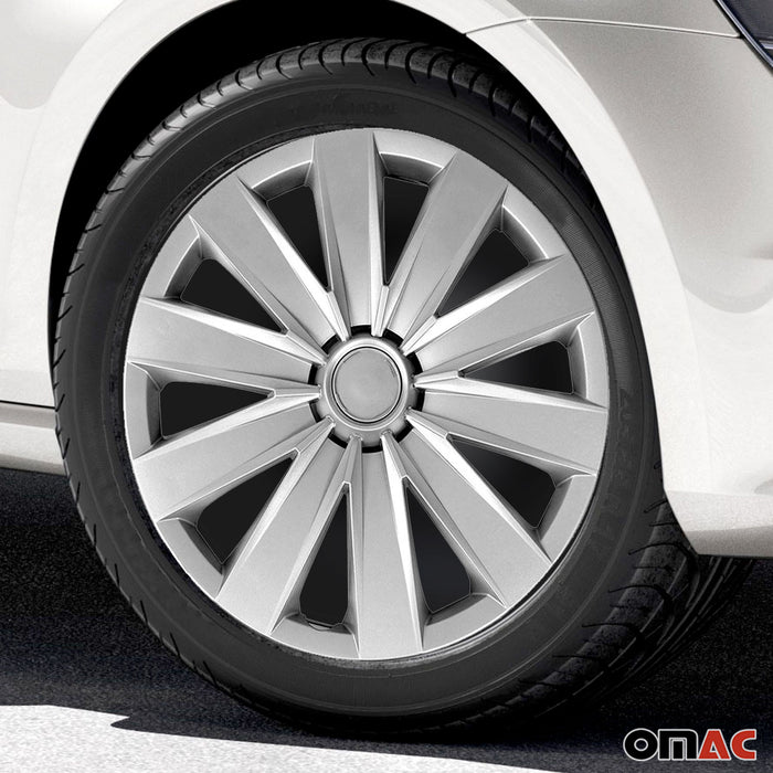 16 Inch Wheel Covers Hubcaps for Volkswagen ABS Silver 4Pcs