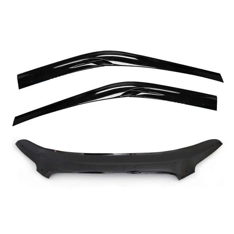 2015-2020 Ford Transit Bug Shield Hood Deflector & Window Visor Vent Kit 3Pcs Smoke