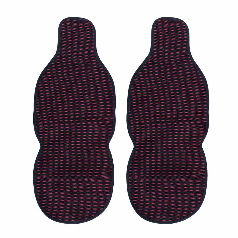 Antiperspirant Odorless Car Seat Cover Pads 2 Piece Set Black with Red Stitches