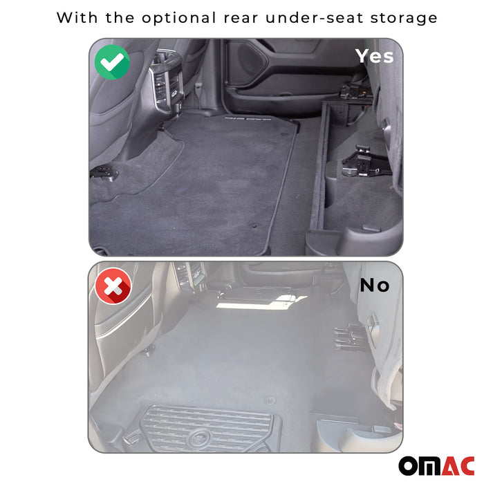 OMAC Premium Floor Mats Liner for Dodge RAM 1500 2012-2018 Heavy Duty Black