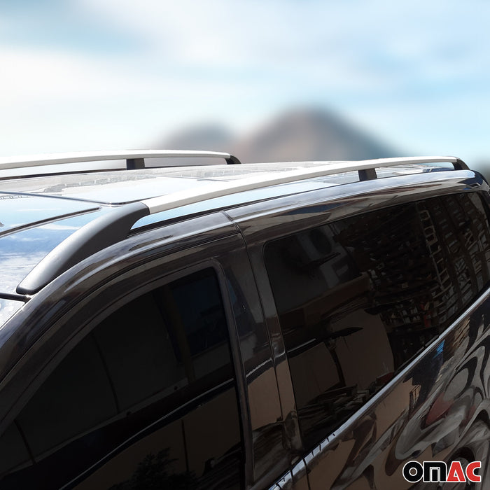 Roof Rack Side Rails for Subaru XV Crosstrek 2013-2015 Gray Aluminium 2Pcs