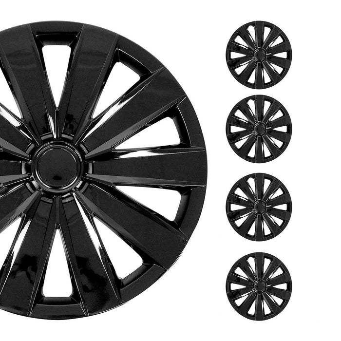 16" Set of 4 Wheel Covers for Nissan Versa Black Hubcaps fit R16 Tire Steel Rim