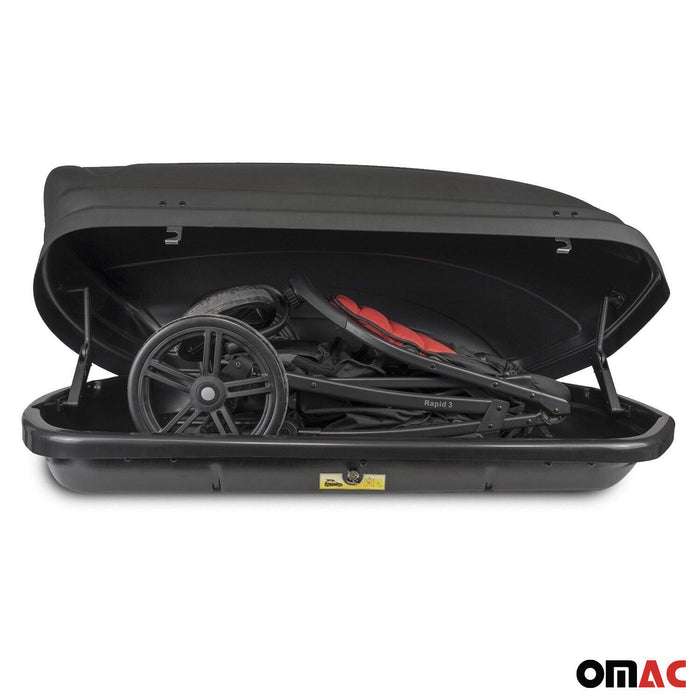 Car Roof Box 14 Cubic Ft. Rooftop Cargo Carrier Roof Mount Storage Box Black