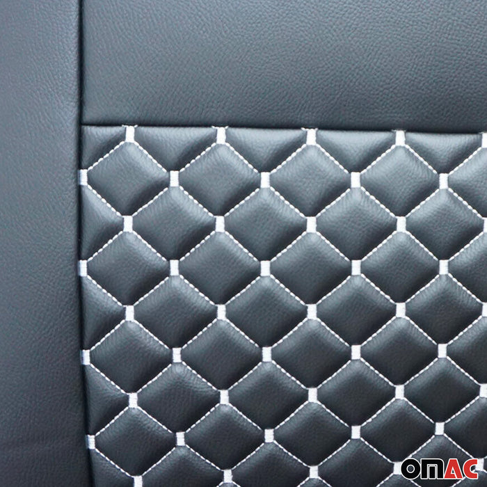 Leather Front Car Seat Covers Protector for RAM ProMaster 2014-2024 Black White