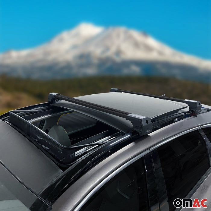Roof Rack Cross Bars Luggage Carrier for BMW X6 F16 2014-2019 Alu Black 2 Pcs