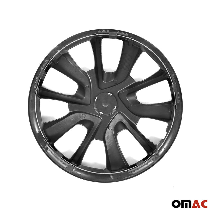 15 Inch Wheel Covers Hubcaps for Alfa Romeo Black Gloss