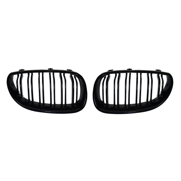 For BMW 5 Series E60 E61 2003-2010 Front Kidney Grille M5 Style Gloss Black