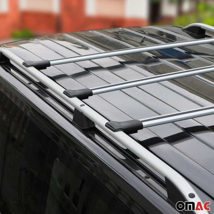 Roof Rack Cross Bars Luggage Carrier for VW T5 Transporter 2010-2015 Gray 3Pcs