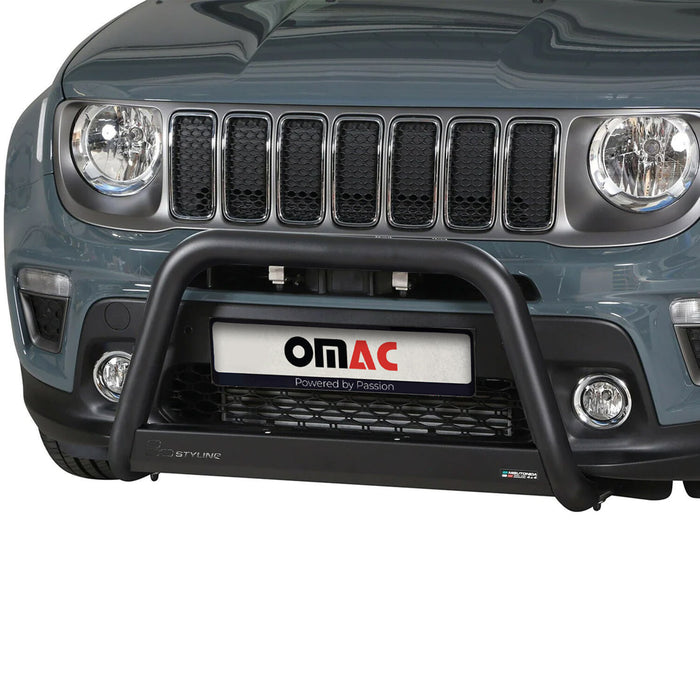 Bull Bar Push Front Bumper Grille for Jeep Renegade 2019-2023 Black Steel