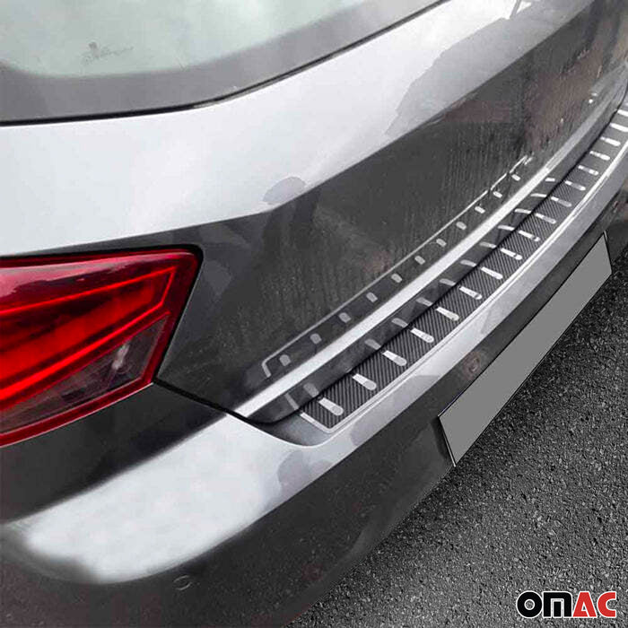 Rear Bumper Sill Cover Protector for Seat Ibiza 2017-2024 Steel Carbon Foiled