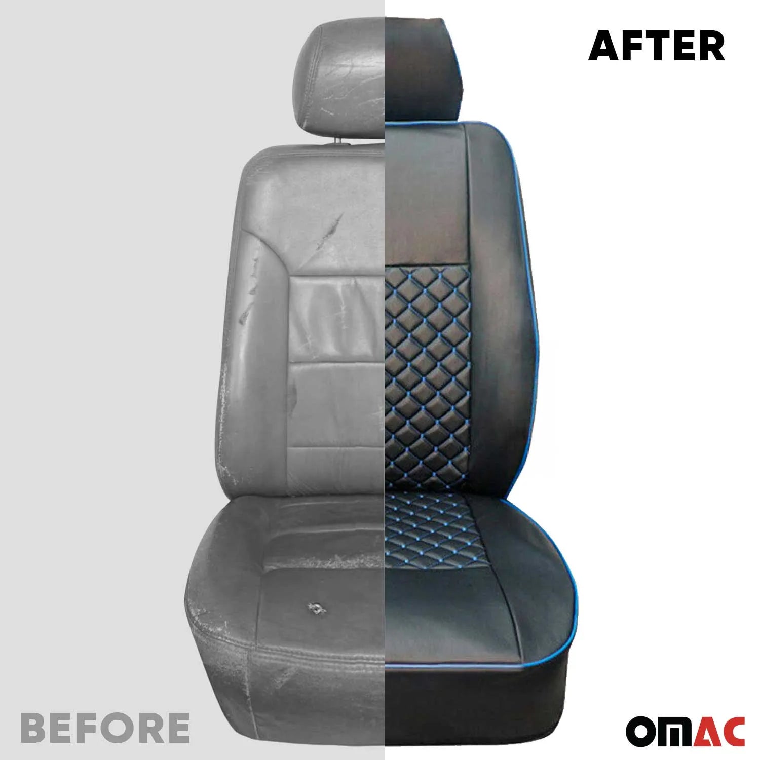 2015-2025 Ford Transit Leather Custom fit Car Seat Cover Black Blue