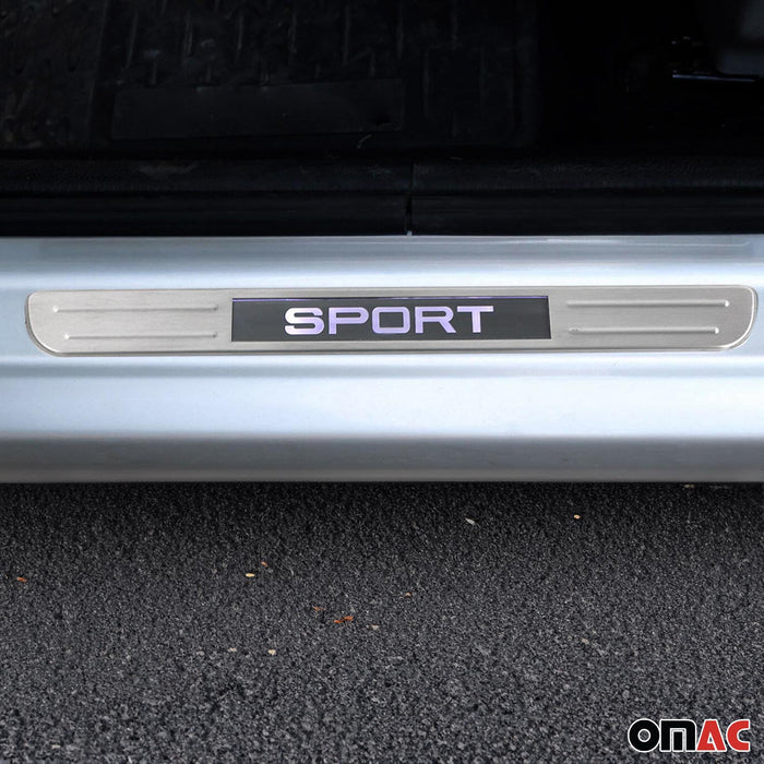 Door Sill Scuff Plate Illuminated for Ford Escape 2013-2016 Sport Steel 2x