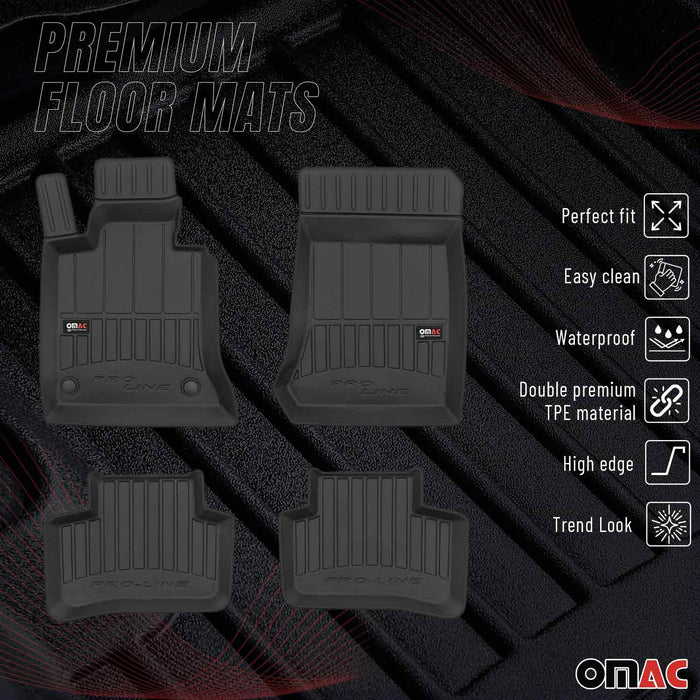 OMAC Premium Floor Mats for for Mercedes GLK Class X204 2009-2015 TPE Black 4x
