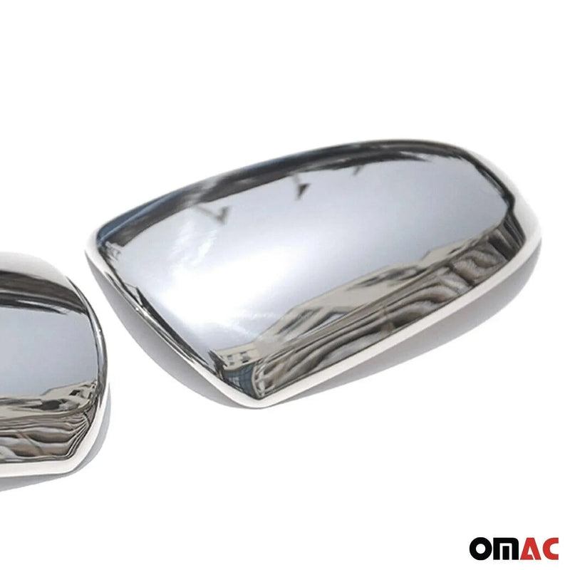 Side Mirror Cover Caps Fits Smart ForTwo 2007-2015 Steel Silver 2 Pcs - OMAC USA