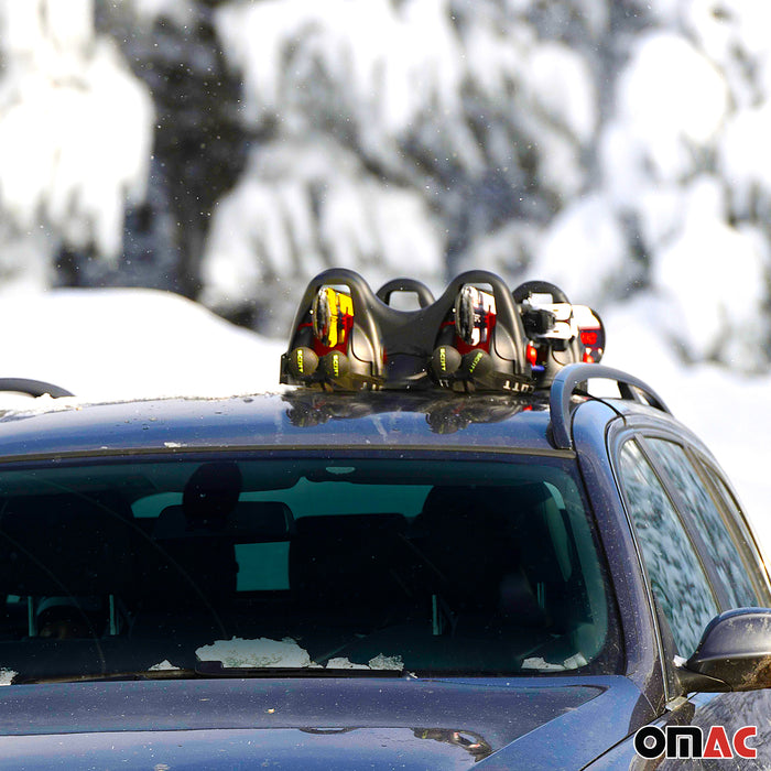 Magnetic Ski Snowboard Roof Rack Carrier for Audi A4 2001-2024 Black 2 Pcs