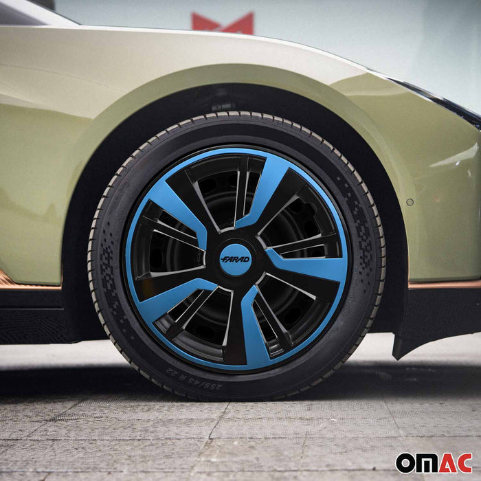 16" Wheel Covers Hubcaps fits Mitsubishi Blue Black Gloss