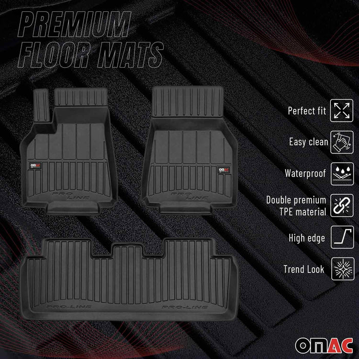 OMAC Premium Floor Mats for Tesla Model Y 2020-2024 All-Weather Heavy Duty