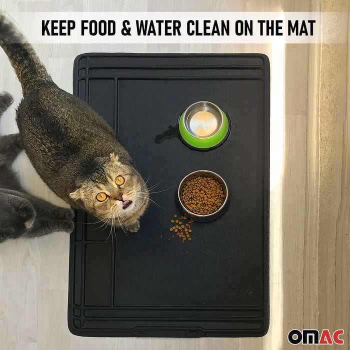OMAC Pet Feeding Mat Waterproof Anti-Slip Dogs and Cats Food Placement Mat