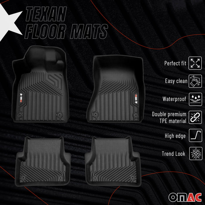 OMAC Premium Floor Mats Liner for Audi A6 A7 S6 2012-2018 All-Weather Black 4Pcs