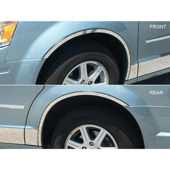 Stainless Steel Wheel Well Trim 4 Pcs For Chrysler Town & Country 2008-2016