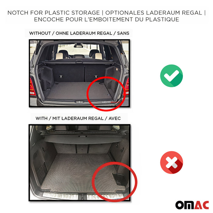 OMAC Premium Cargo Mats Liner for VW Touareg 2018-2024 All-Weather Heavy Duty