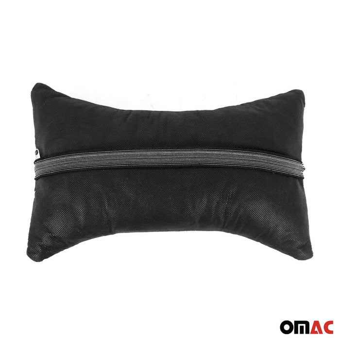 1x Car Seat Neck Pillow Head Shoulder Rest Pad Fabric and PU Leather Black