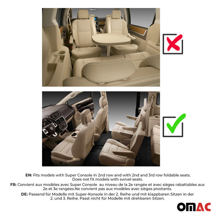 OMAC Floor Mats Liner for Dodge Grand Caravan 2008-2020 Black TPE All-Weather 4x