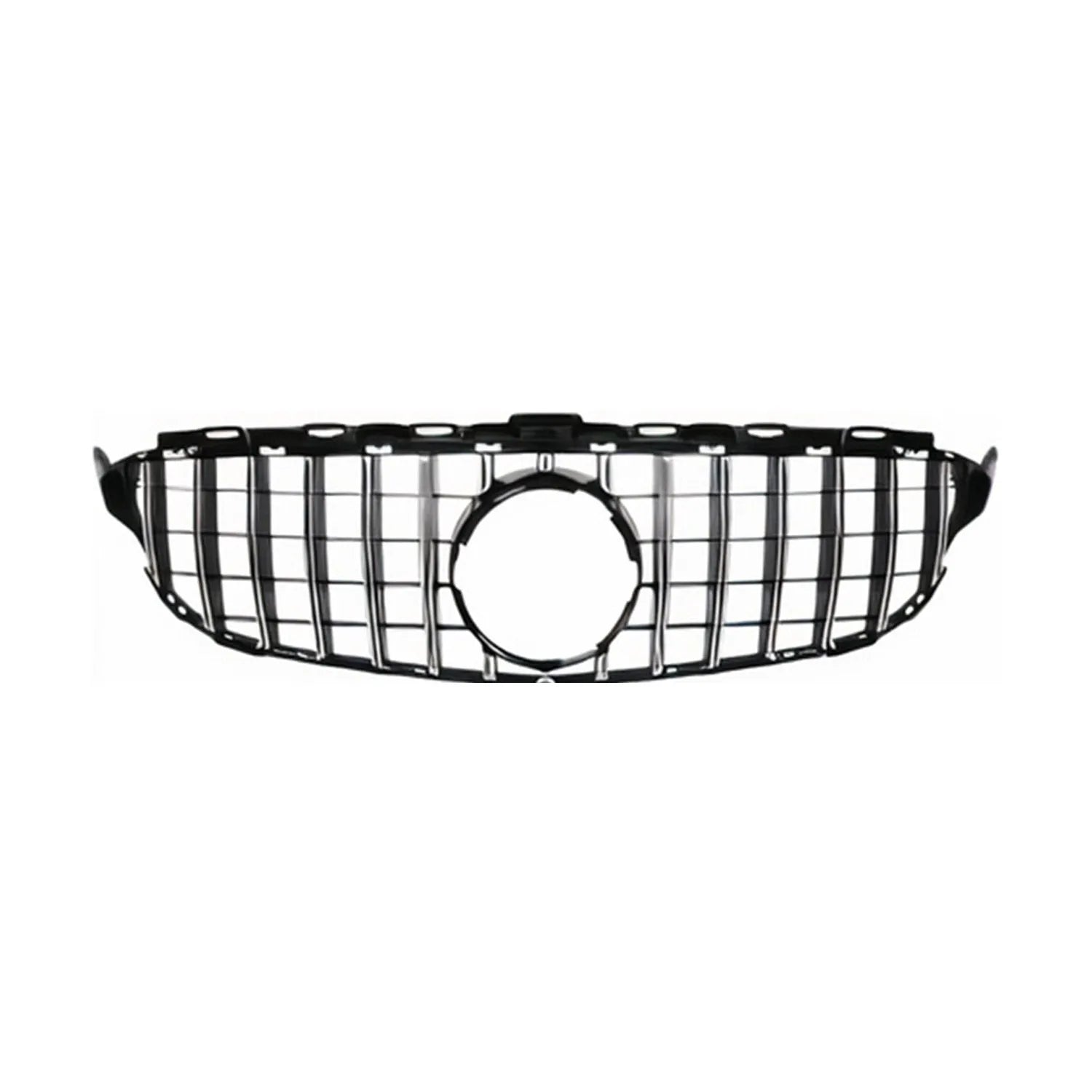 2019-2021 Mercedes-Benz C-Class C200 C300 C180 C250 C350e Front Grille GT R Style Chrome W/O Camera Hole